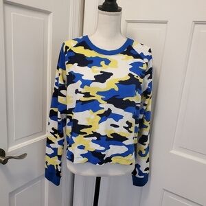NWT PSK-Collective Camo Print Crop Top Size Medium, Retail $49, Casual, colorful